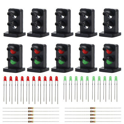 10 Sets Target Faces With Leds Railway Dwarf Signal Ho Oo Scale 2 Aspects Jtd19