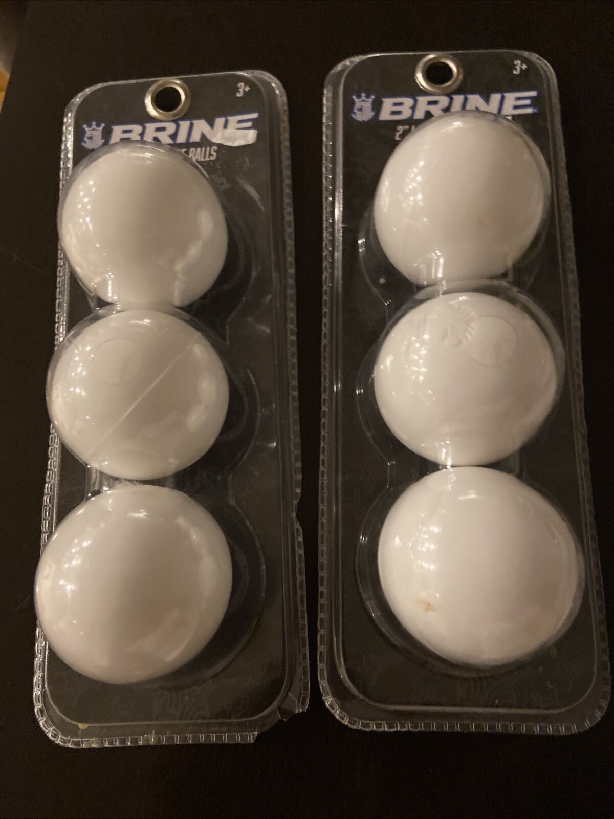 New Sealed Brine 2" Lacrosse Balls White - 2 Packs Of 3 Balls Each