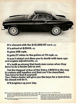 1966 Volvo 1800s  ~  Nice Original Print Ad