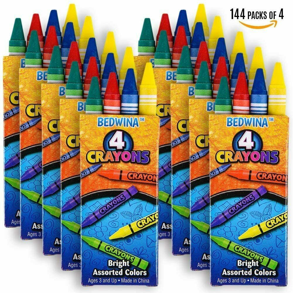 Bulk Crayons 576 Total In Case Of 144 4-packs Free Shipping