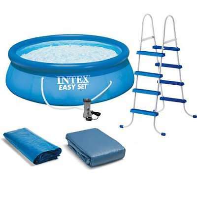 Intex 15' X 48" Above Ground Inflatable Family Swimming Pool W/ Pump (open Box)