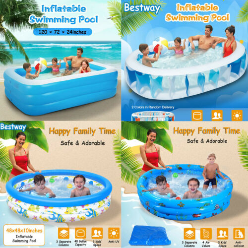 Inflatable Swimming Pool Center Lounge Family Kids Water Play Fun Backyard