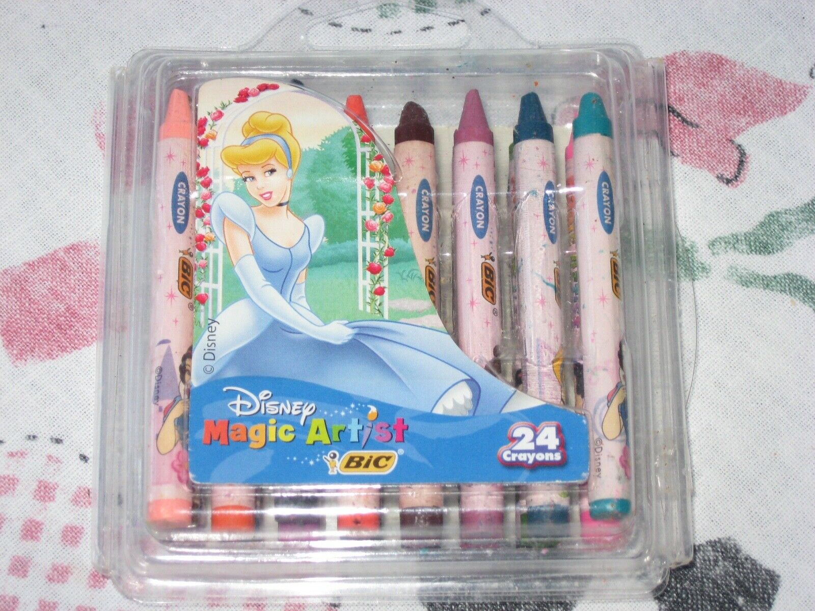 Vintage 2003 Bic Brand Disney Magic Artist Princess Crayons 24 Pack Cinderella