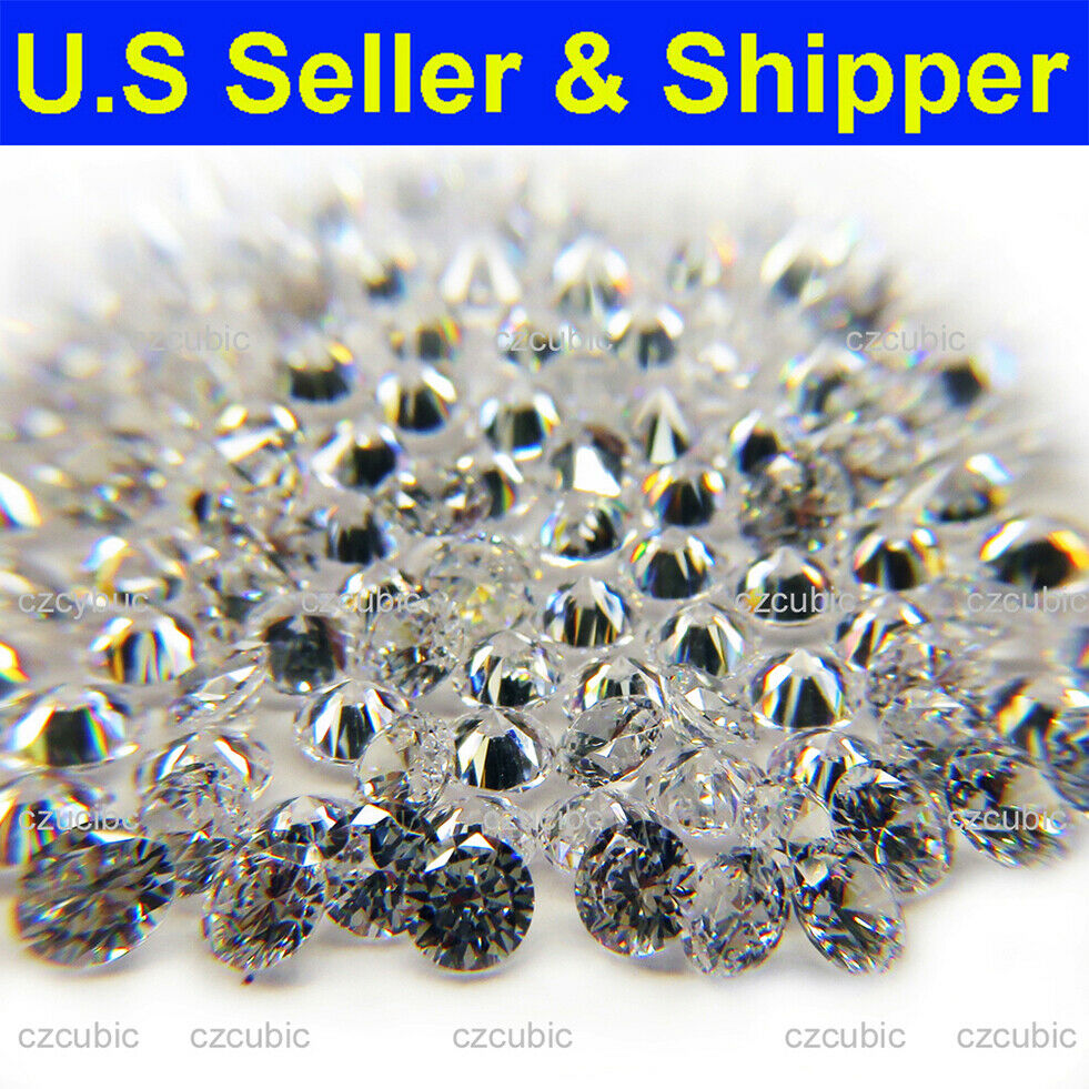Round Cubic Zirconia Cz Loose Stones 1000 Pcs Start 0.7 Mm 5a Quality Ship In Us