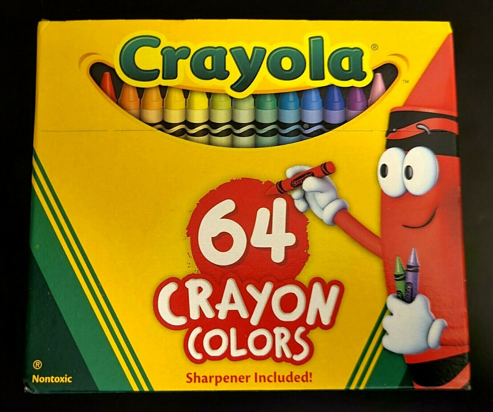 Crayola Crayons 64-ct Assorted Colors Sharpener Included Non-toxic Same-day Ship