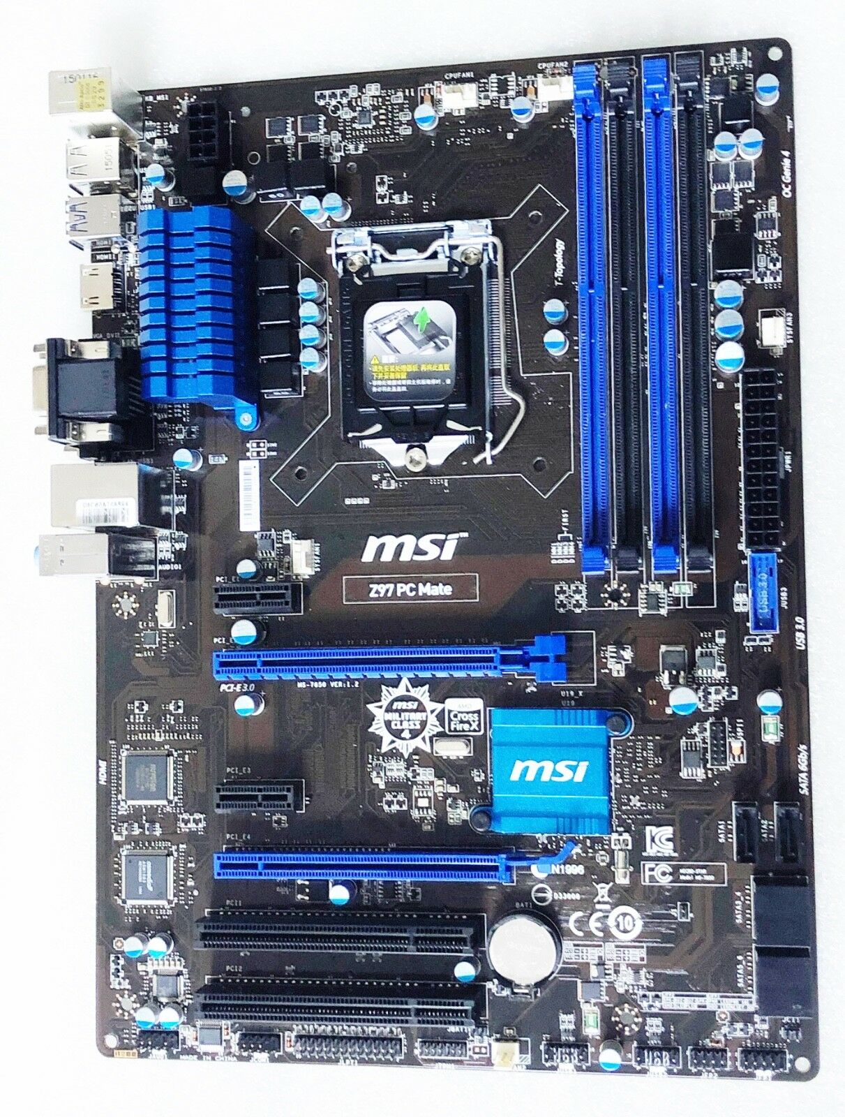 Msi Z97 Pc Mate Lga 1150 Intel Z97 Sata 6gb/s Hdmi Usb 3.0 Atx Intel Motherboard