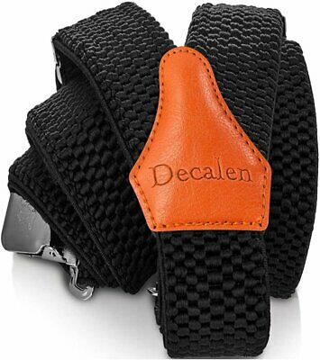 Decalen Mens Suspenders Very Strong Clips Heavy Duty Braces One Size Fits All...