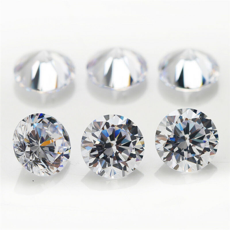 500pcs 0.7~70mm Round White Aaaaa Loose Cz Stone Cubic Zirconia Best Quality