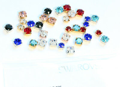 Genuine Swarovski 1088 Chaton Crystals In Setting 4 Holes Sew On