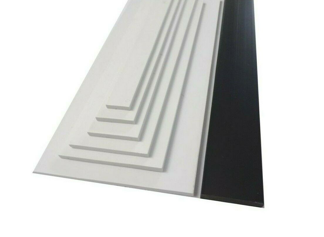 Pvc Plastic Flat Bar. White Or Black. 12mm -> 75mm. Lengths; 200mm - 375mm