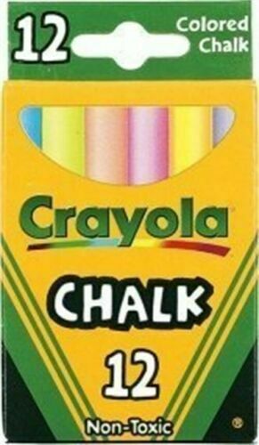 Crayola Chalk Non-toxic - Assorted Colors - 12 Count - 51-0816 - 1 Box - New