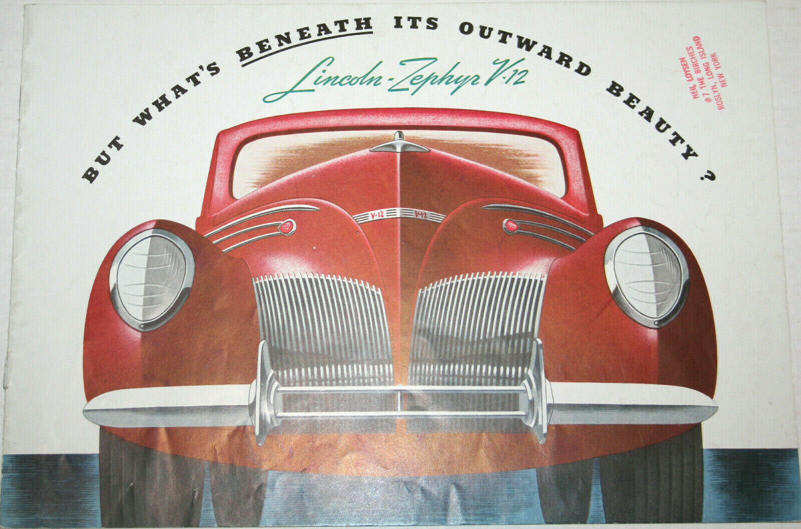 1939 Lincoln Zephyr Mailer Beneath It's Outward Beauty Original Sales Brochure