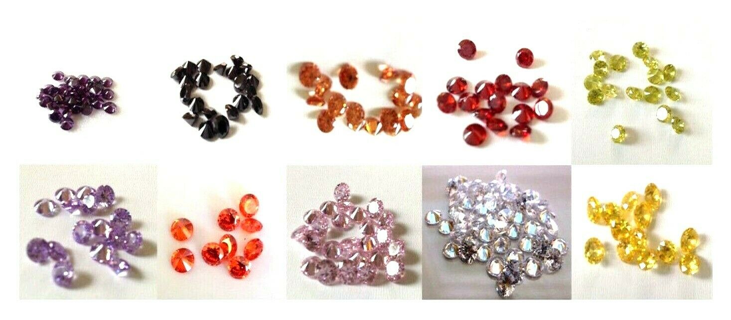 Cubic Zirconia Multi Color Cz Lots 1 - 5mm Round Cz Gems  -aaa-vusa Seller
