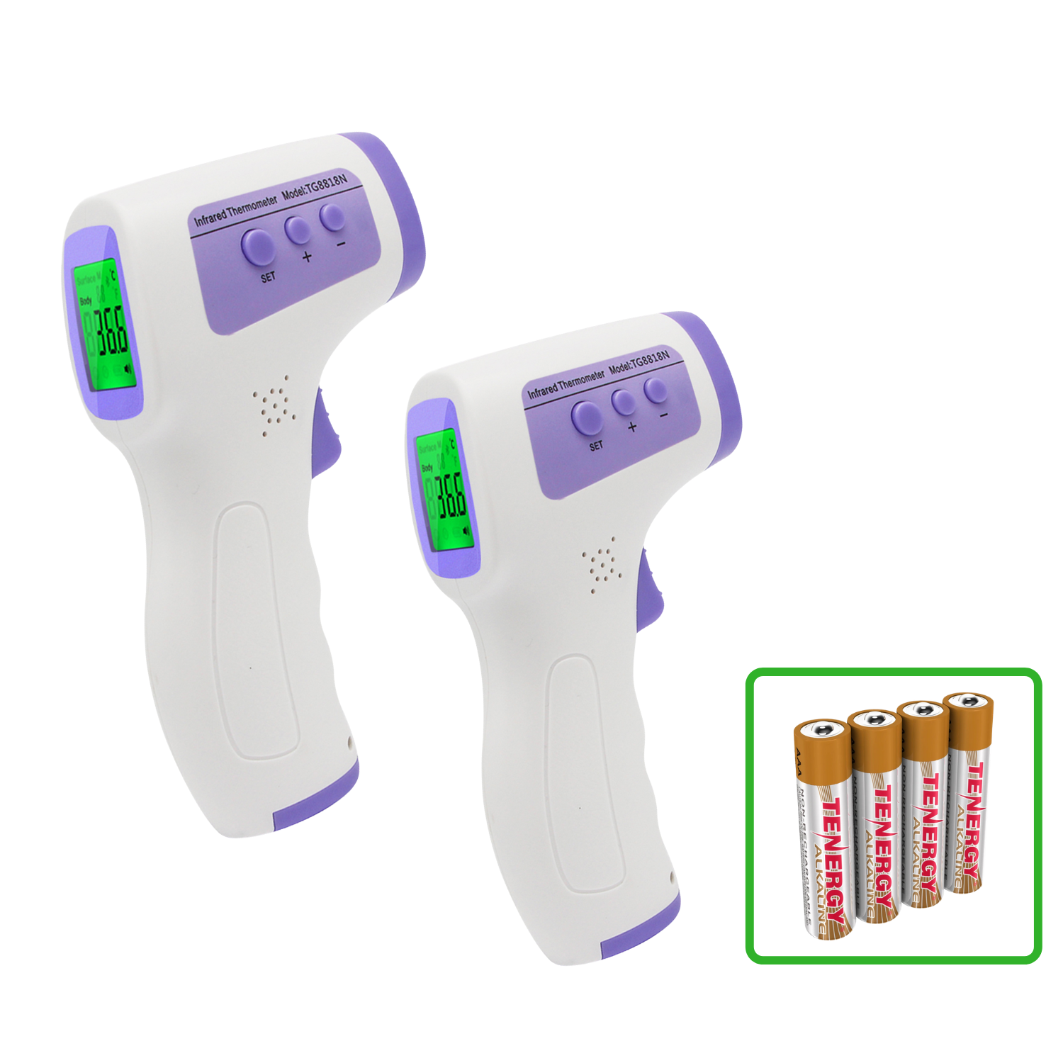 Infrared Forehead Thermometer Gun (2-pack), Batteries Included Adults, Children