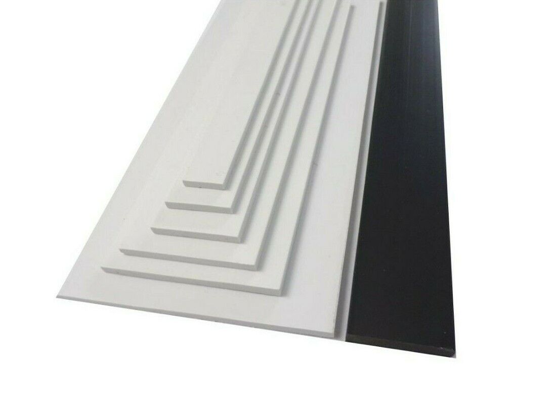 Pvc Plastic Flat Bar. White Or Black. 12mm - 75mm. Lengths; 200mm - 375mm