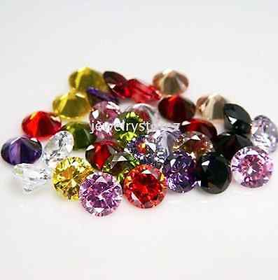 Cubic Zirconia Round Aaa Multi-color Cz Loose Stones Lot (1mm - 17mm)